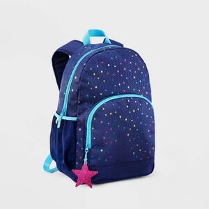 New Girls Kids' 16.5 Inch Backpack Multi-Star Cat & Jack Colorful Stars Name Tag
